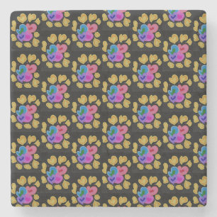 Colourful Hearts Design Stone Coaster
