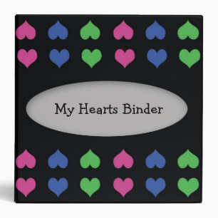 Colourful Hearts designer 2 inch binder