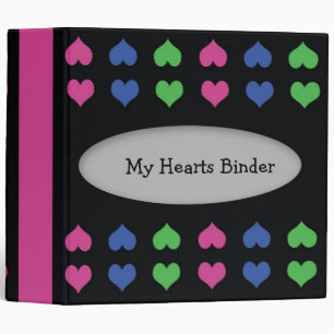 Colourful Hearts designer 2 inch binder