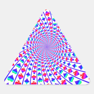 Colourful Hearts, Diamonds, Spades, and Clubs Triangle Sticker