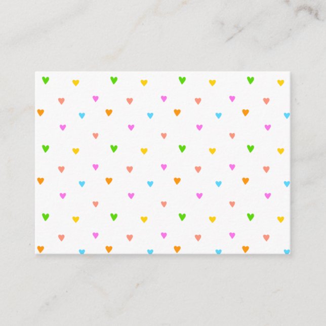 Colourful hearts enclosure card (Front)