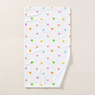 Colourful hearts hand towel