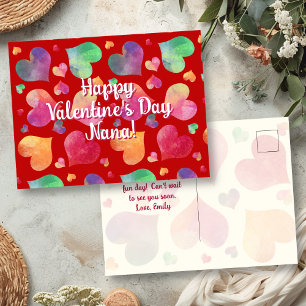Colourful Hearts Happy Valentines Day Postcard