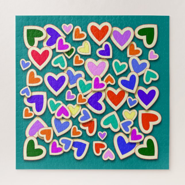 Colourful Hearts Jigsaw Puzzle (Vertical)