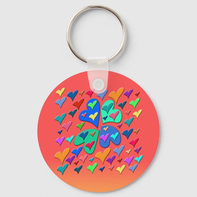Colourful Hearts Keychain (Front)