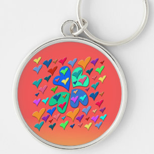 Colourful Hearts Keychain