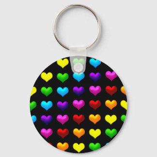 colourful hearts keychain