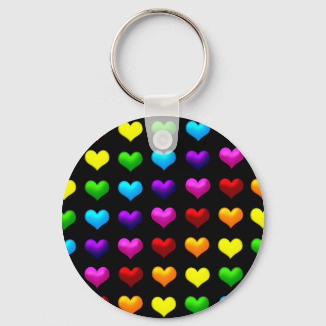 colourful hearts keychain (Front)