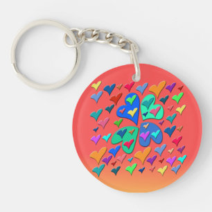 Colourful Hearts Keychain