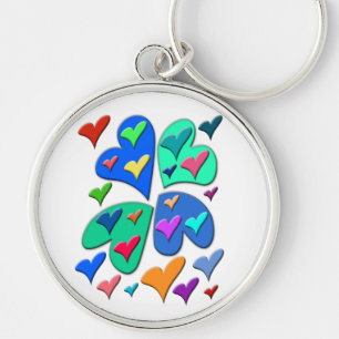 Colourful Hearts Keychain
