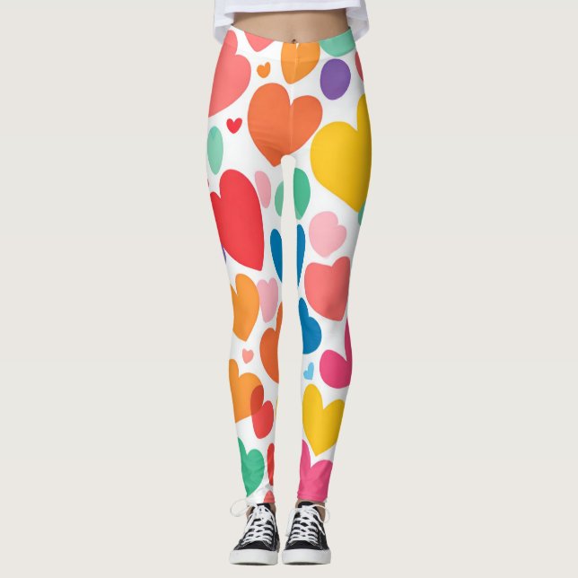 Colourful hearts  leggings (Front)