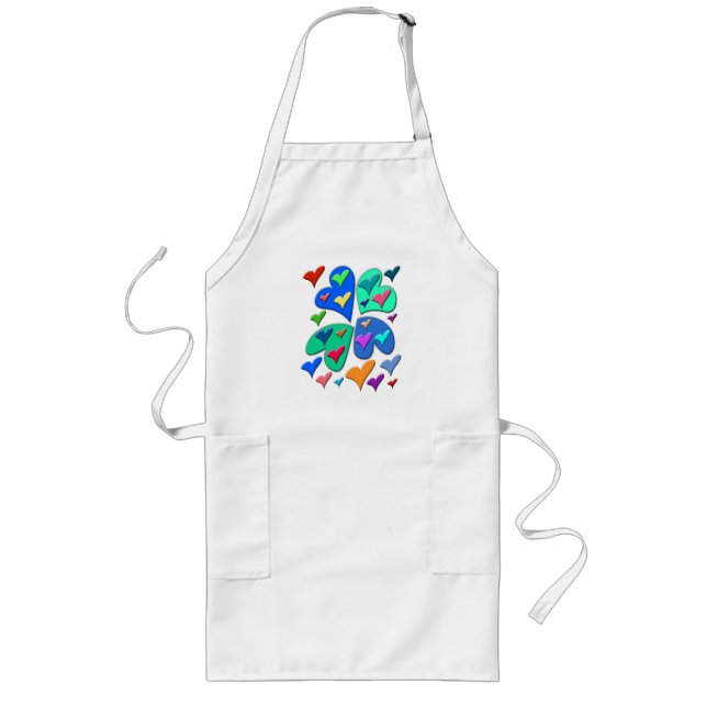Colourful Hearts Long Apron (Front)