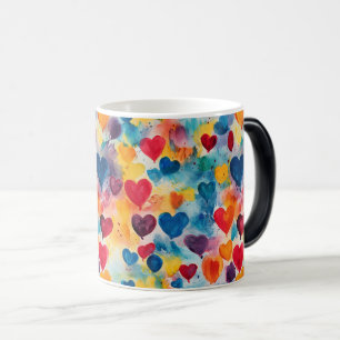 Colourful Hearts Love Seamless Background Magic Mug