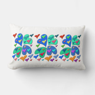 Colourful Hearts Lumbar Pillow