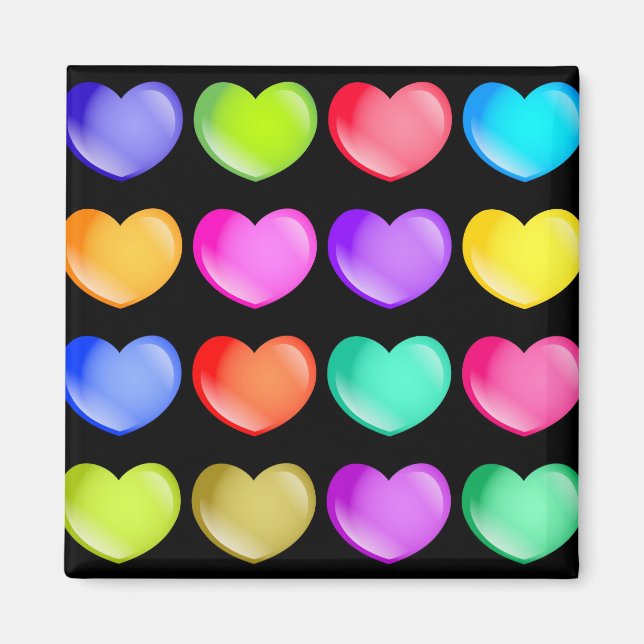 Colourful Hearts Magnet (Front)