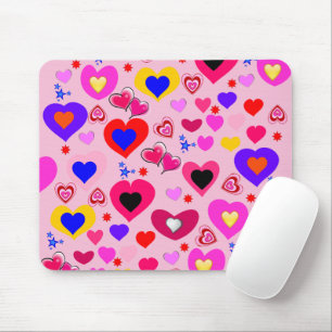 Colourful Hearts Mouse Pad! Mouse Pad