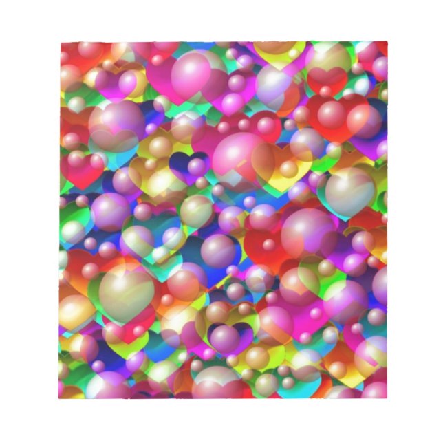 Colourful Hearts Notepad (Front)