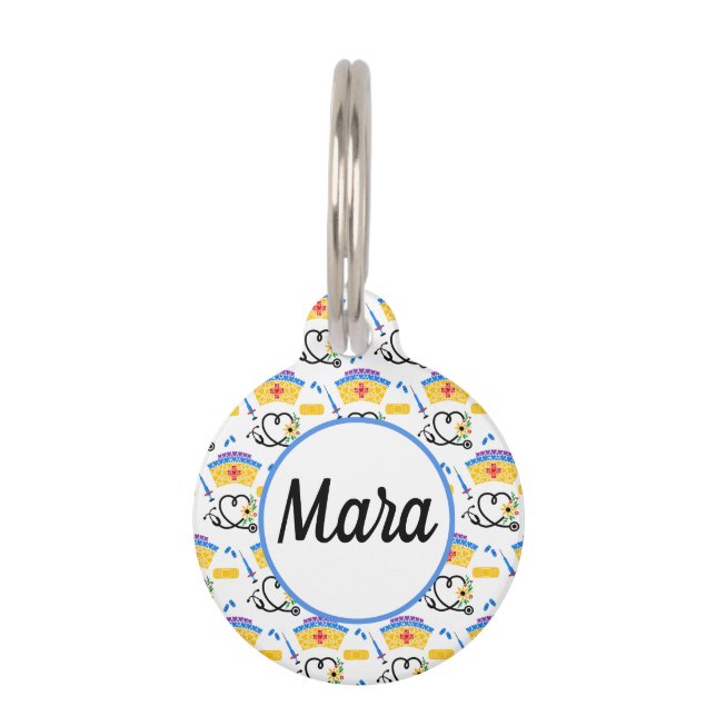 Colourful Hearts Nursing Stethoscope ID Tag (Front)