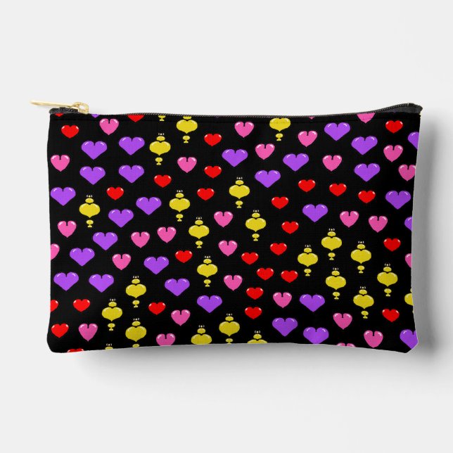 Colourful Hearts Pattern 1 Accessory Pouch (Front)