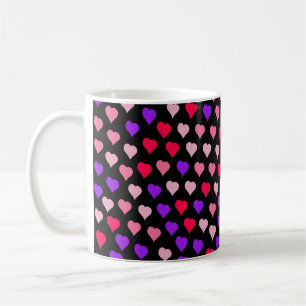 Colourful Hearts Pattern Coffee Mug