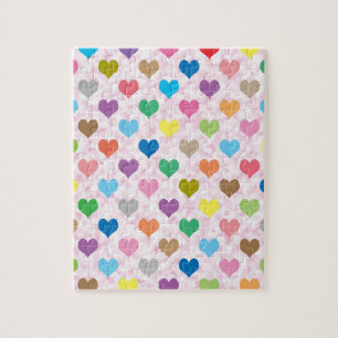 Colourful hearts pattern jigsaw puzzle
