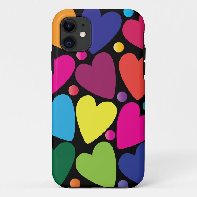 Colourful Hearts Phone Case (Back)