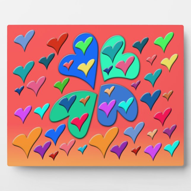 Colourful Hearts Plaque (Front)