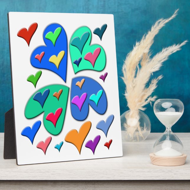 Colourful Hearts Plaque (Side)
