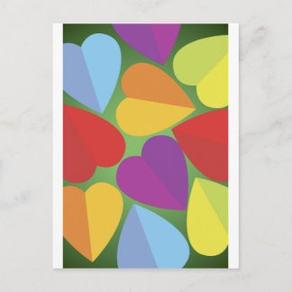 Colourful Hearts Postcard