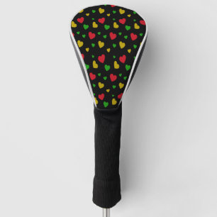 Colourful Hearts Red Green Yellow Valentines Day Golf Head Cover