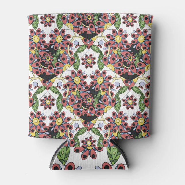Colourful Hearts, Seamless Romantic Pattern. Can Cooler (Front)