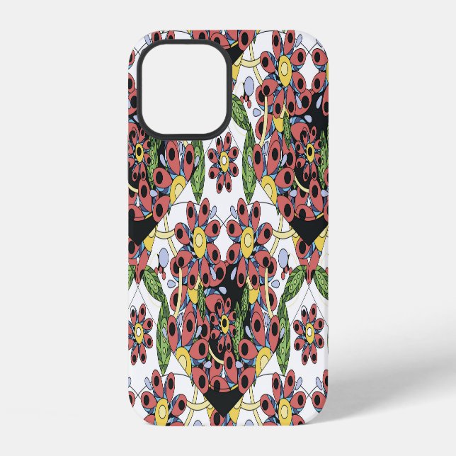Colourful Hearts, Seamless Romantic Pattern. iPhone Case (Back)