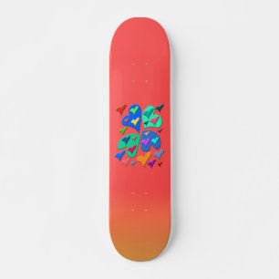 Colourful Hearts Skateboard Deck