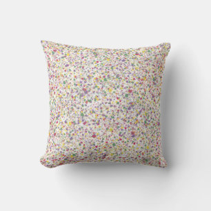 Colourful Hearts Splatter Paint, Speckled Throw Pillow
