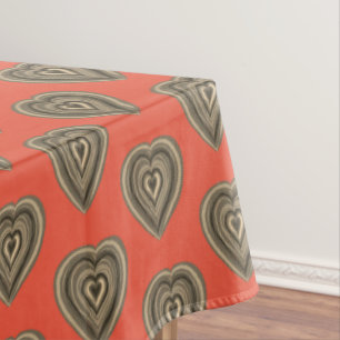 Colourful hearts tablecloth