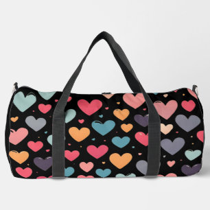 Colourful hearts valentine's day  duffle bag