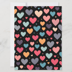 Colourful hearts valentine's day  holiday card