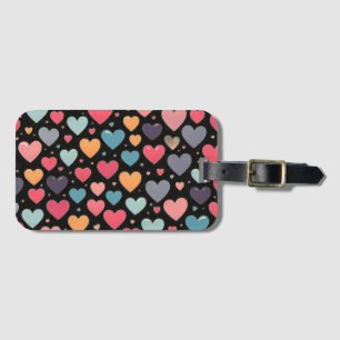 Colourful hearts valentine's day  luggage tag