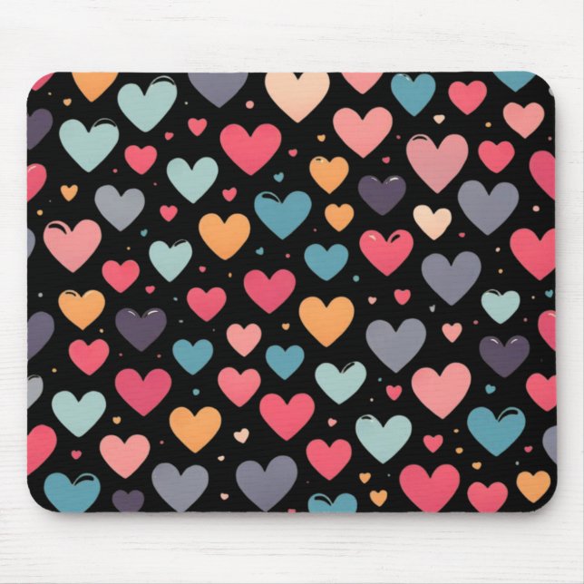 Colourful hearts valentine's day  mouse pad (Front)