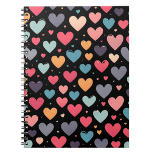 Colourful hearts valentine's day notebook