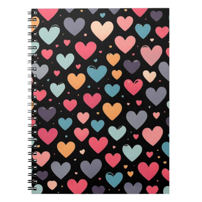 Colourful hearts valentine's day  notebook (Front)