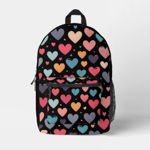 Colourful hearts valentine's day  printed backpack