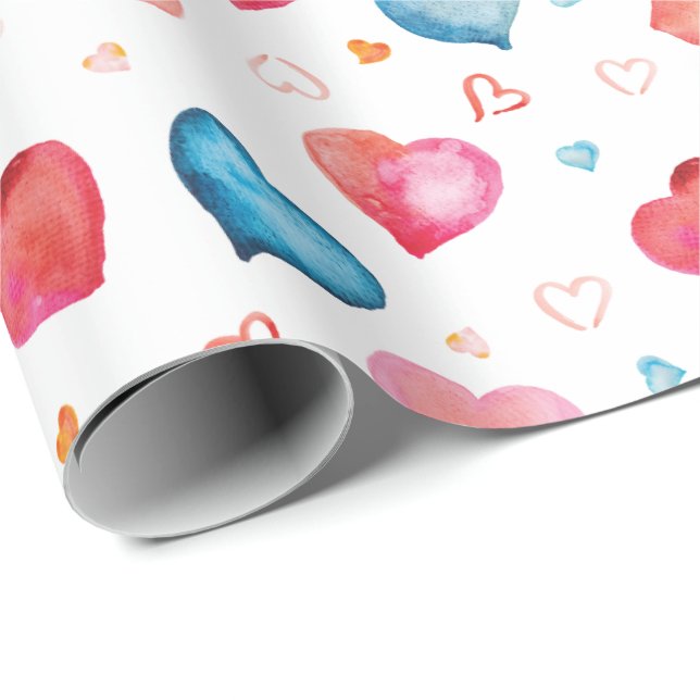 Colourful Hearts Wrapping Paper (Roll Corner)