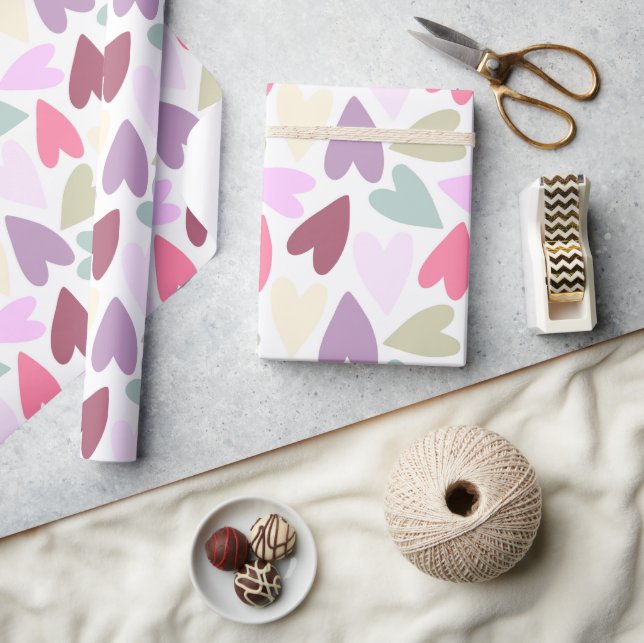 Colourful Hearts  Wrapping Paper (Crafts)