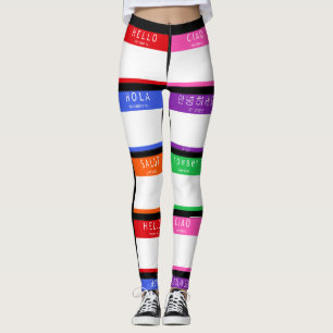 Colourful Hello My Name Is Leggings