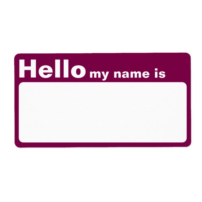 Colourful Hello My Name is Name Tag Stickers (Front)