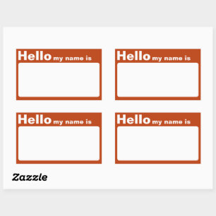 Colourful Hello My Name is Name Tag Stickers