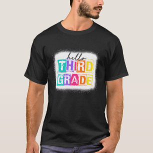 Colourful Hello Third Grade Squad Vintage 1st Day T-Shirt