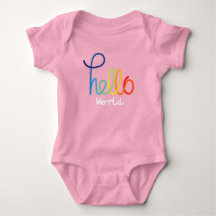 Colourful Hello World Baby Jersey Bodysuit