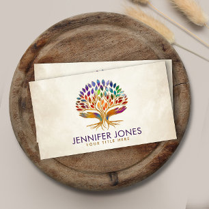 Colourful Helping Hands Tree Business Card